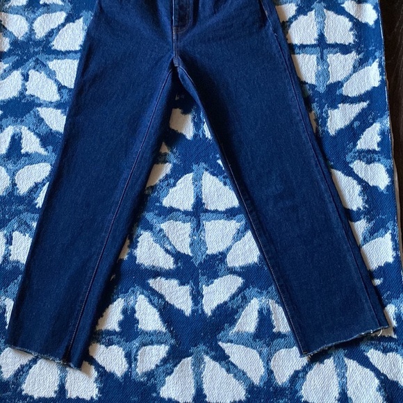 J. Galt small cotton dark denim raw hem high waisted jeans - Picture 3 of 15